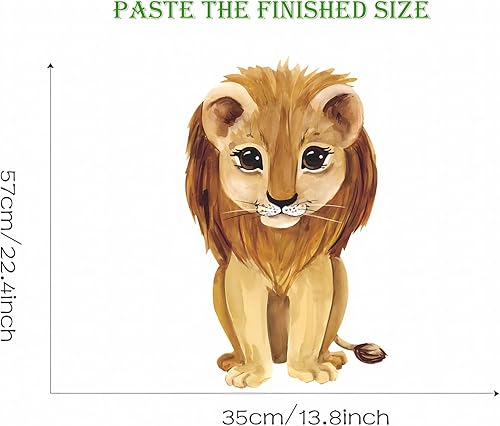 Miniatura 5 de Calcomanías de pared de cachorro de león, calcomanías de pared de animales de dibujos animados de sacinora removibles para niños, bebé, habitación