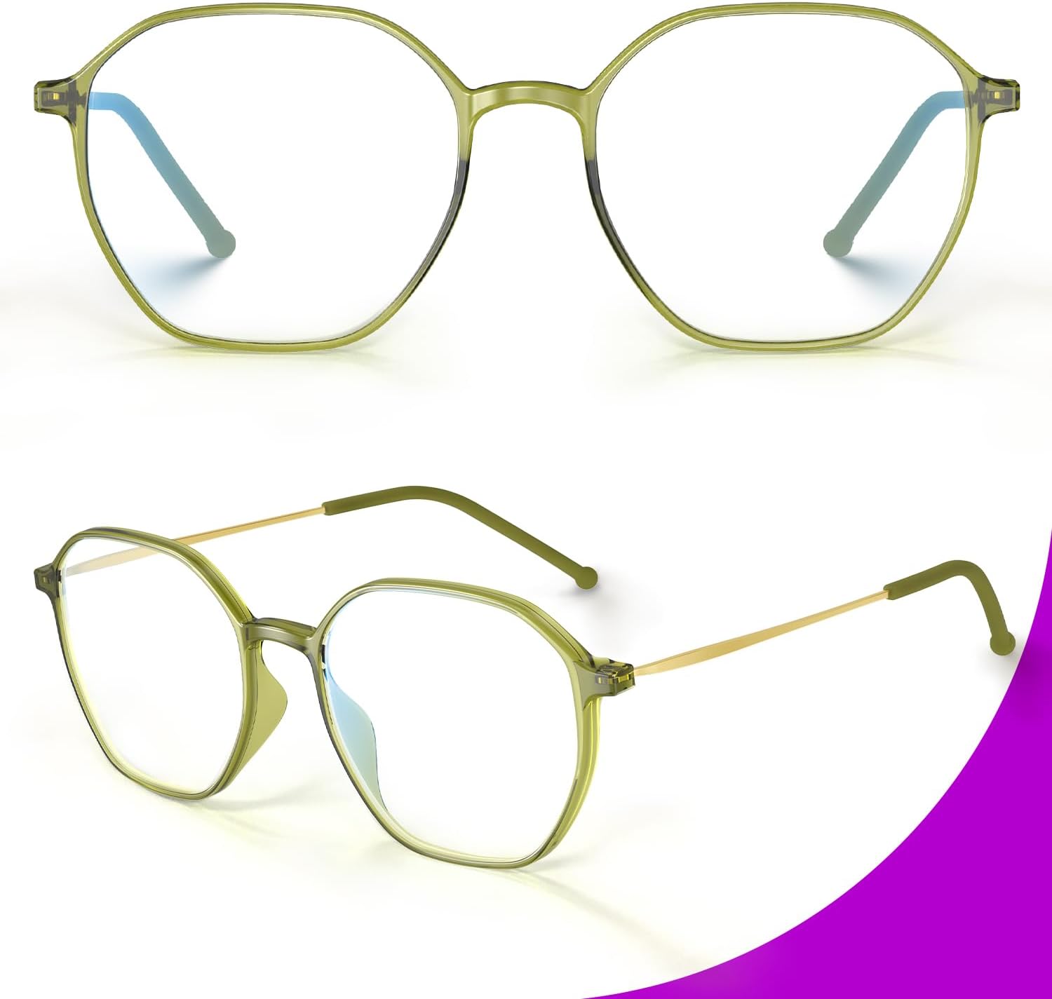 VISOONE Lightweight TR90 Blue Light Blocking Glasses Frame with Anti Glare Eye Protection for Women and Men RANE - Image 3