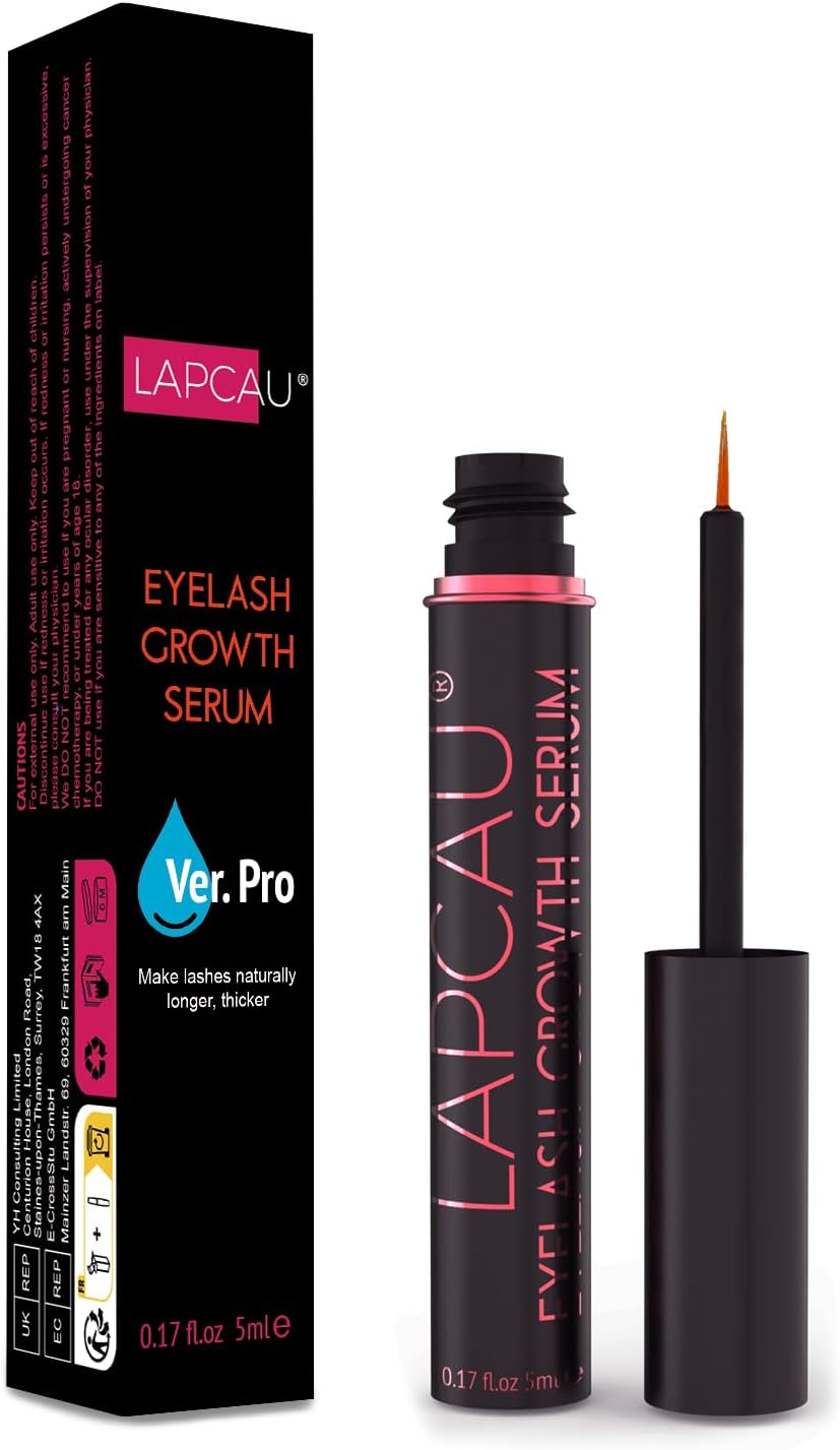 LAPCAU Eyelash Growth Serum, 5 ml Eyelash Serum, Advanced Eyelash Enhancer, Eyelash Conditioner for Thicker, Longer Eyelashes