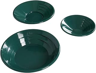 3Pcs Gold Pan Set 14.96in 13.98in 10.43in Green for Panning Gold Mining Parts Accessories