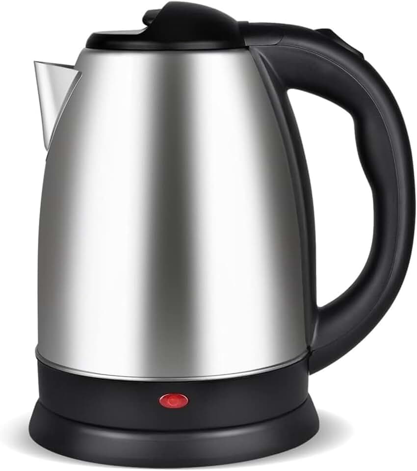 ALENKO Chaleira Elétrica em Aço Inoxidável 1.8L Fervedor de Água Rápido com Desligamento Automático Prata e Preto Serve 9 Xícaras 220V