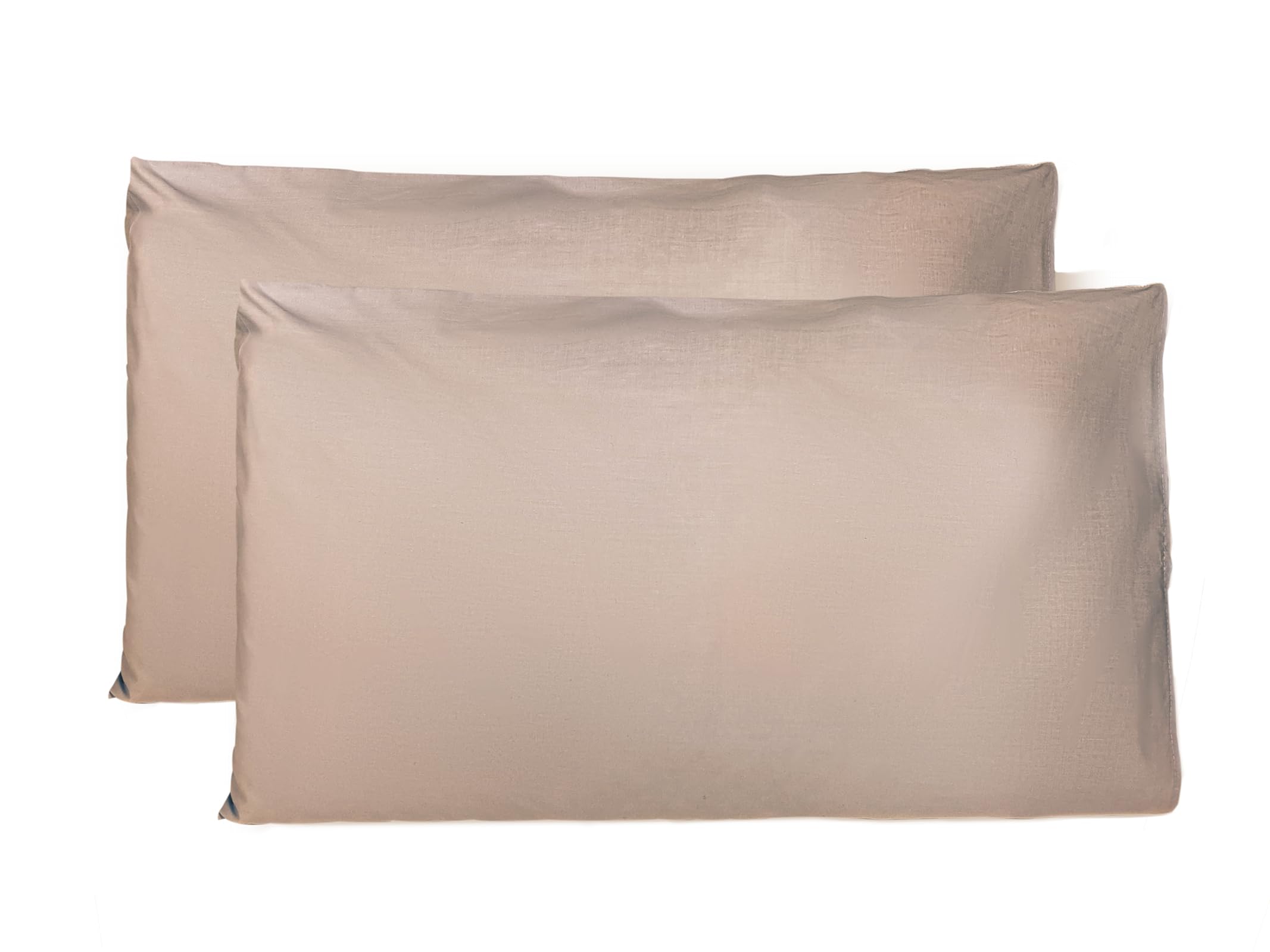 100% Cotton Pillow Cases 40 x 80 cm Set of 2, Rectangular 100% Puro Cotton Pillow Cases with Closure โ Beige 2