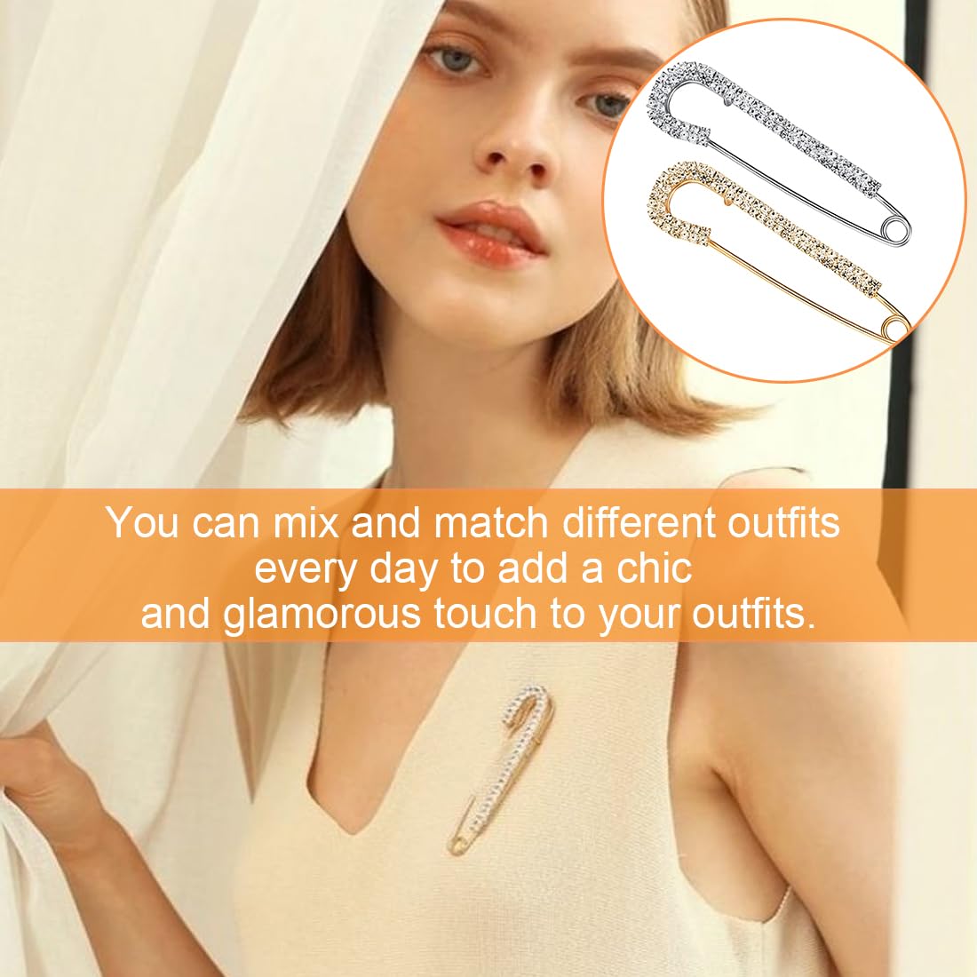 Set Di 4 Spille Da Donna Con Perle E Strass - Accessori Eleganti Per Maglioni E Abiti - Foto 9