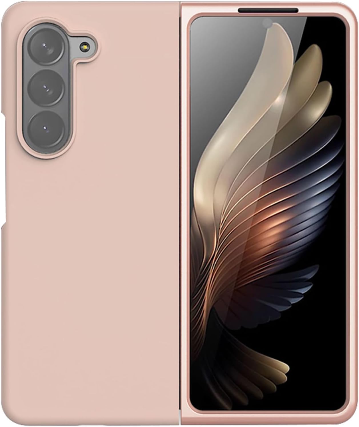 ZubitechCase for Samsung Galaxy Z Fold 5, Liquid Silicone Cover, Light and Thin Protection Shock Proof Anti-fingerprint Anti-scratch Soft Cover for Galaxy Z Fold5 (Pink)