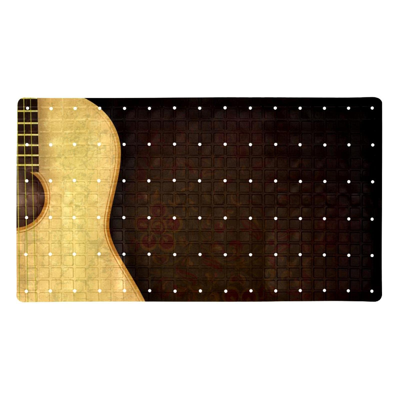 Tapis de bain antidérapant pour douche design guitare rétro