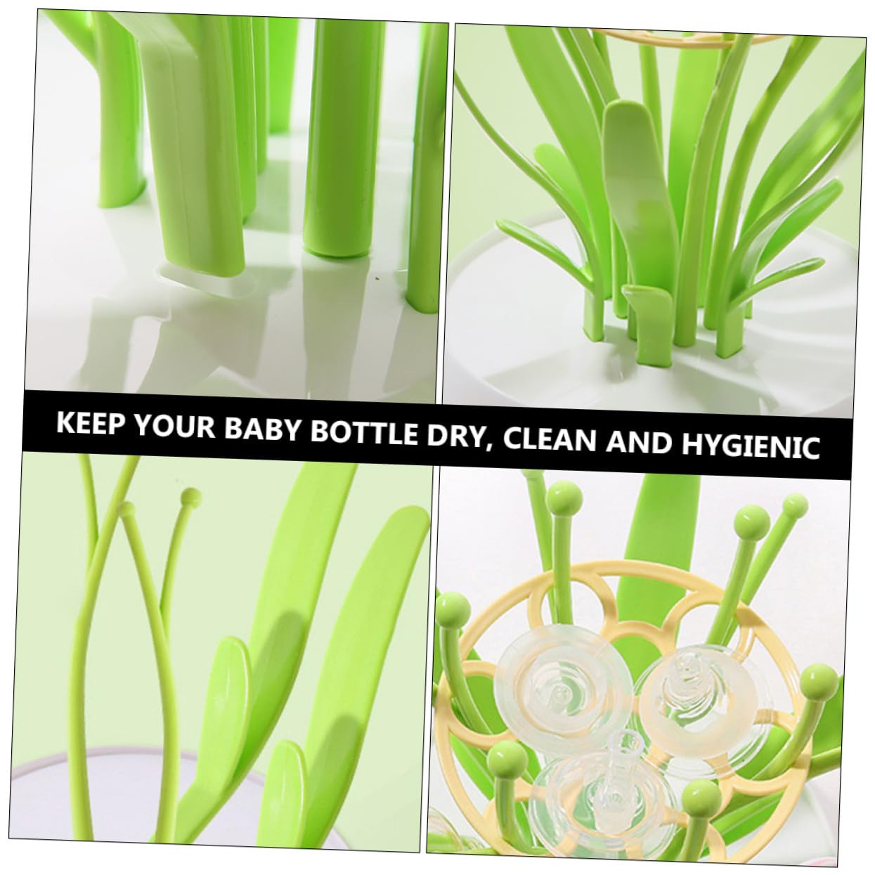 Soporte Secado Biberones Multifuncional Estante para Botellas y Tetinas Diseño Removible y Fácil de Limpiar Tendedero Portátil para Guardar y Secar Biberones y Accesorios de Color