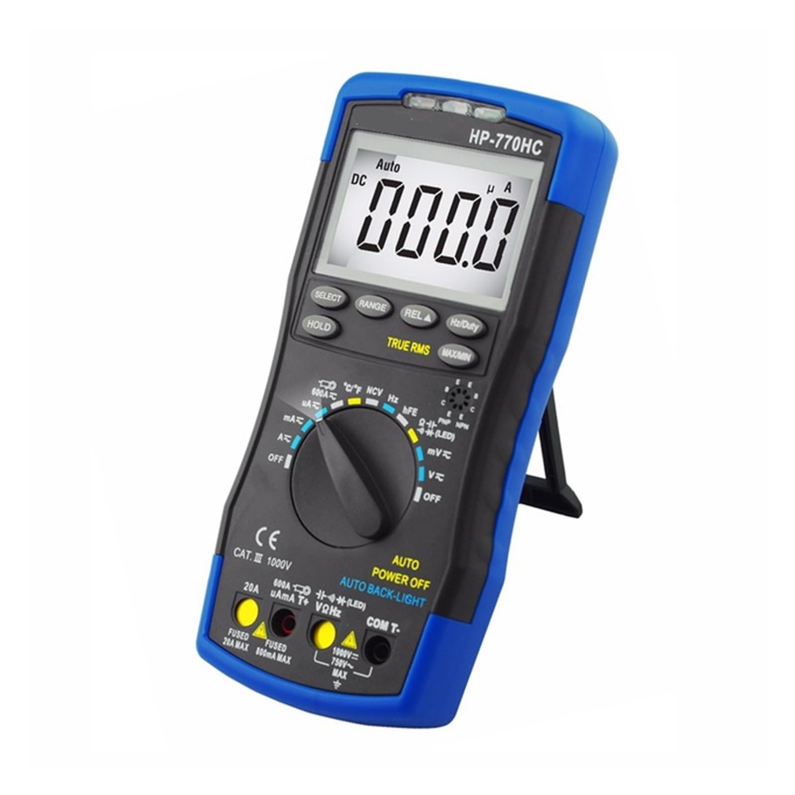 770HC Tester multimetro digitale Sonda a portata automatica True RMS con adattatore a morsetto NCV+-605A Corrente CA/CC 600A(ONLY 770HC)