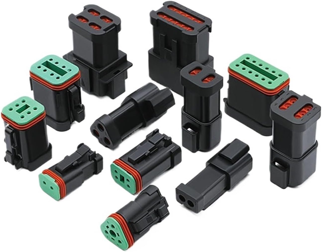 1Pcs E005 Series 2 3 4 6 8 10 12 Pin Automotive Connector Black Flat Cover Male Female DT04-2P-E005(DT04-3P-E005 3P)