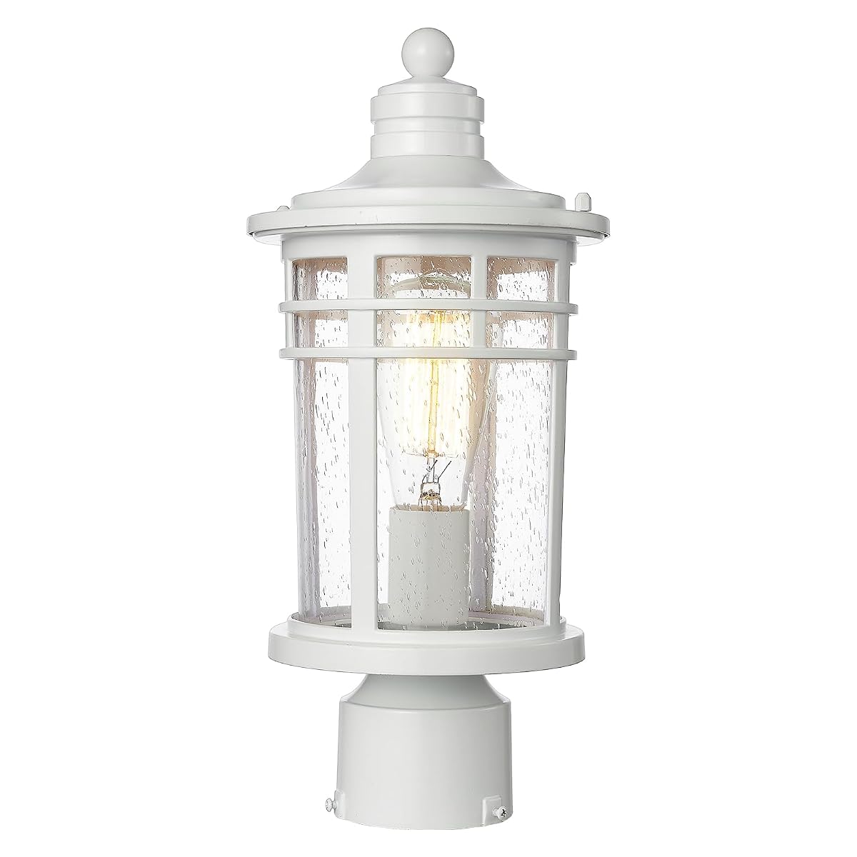 Darkaway Outdoor Post Light, Waterproof Aluminum, Medium Size, White, Model