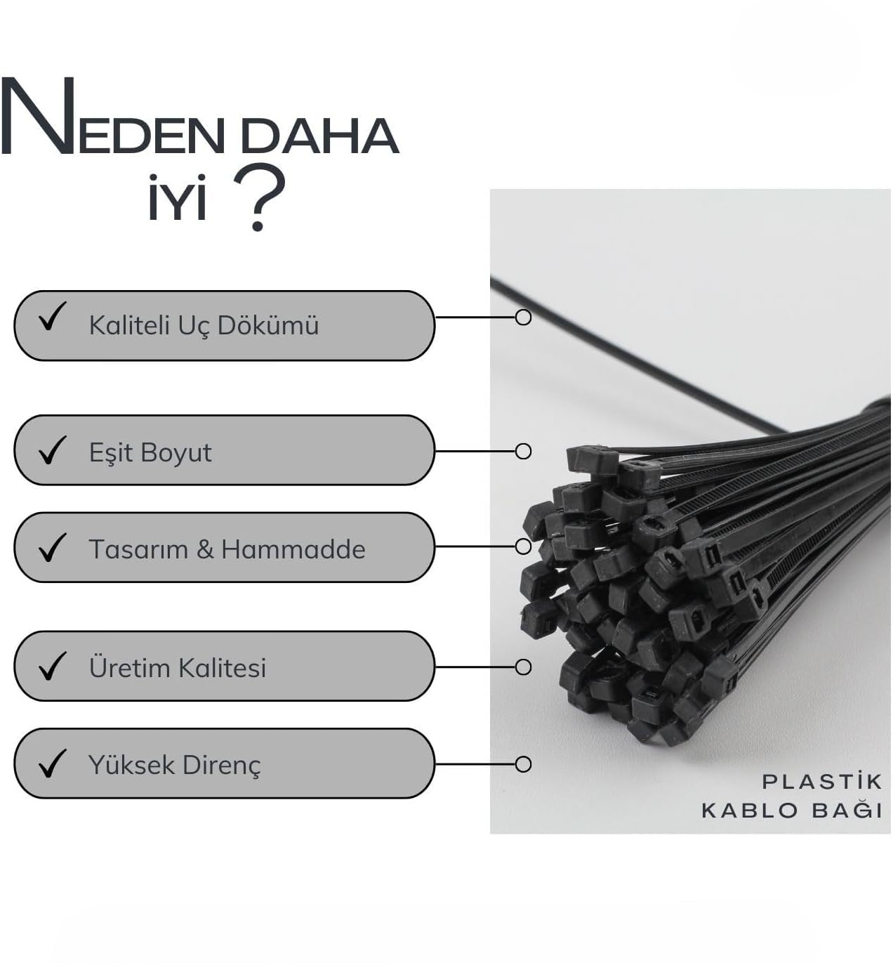 Orret Home 100 Adet Kablo Bağı Seti, Amerikan Kelepçesi, Cırt Elektrik Kablo Bağı, Dayanıklı ve Çok Yönlü Kullanım için İdeal, Organizasyon ve Düzenleme (Siyah, 2.5x150mm)