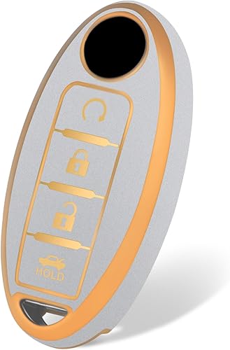 Miniatura 28 de Funda para llave de TPU suave con patrón dorado, protección de 360 grados, compatible con Nissan Altima Coupe Armada GTR Maxima Murano Cross