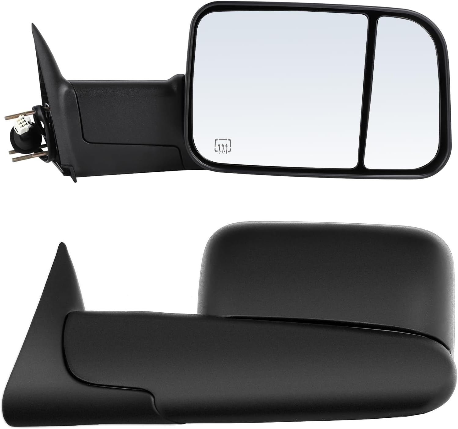 ECCPP Towing Mirrors Left and Right Side Tow Mirrors Replacement fit for 1998-2002 for Dodge for Ram 1500 2500 3500 Truck with Power Adjusted Heated No Light A Pair Manual Filp up