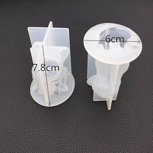 Miniatura 6 de Molde de jabón de bulldog francés 3D, molde de silicona para cachorros para decoración de tartas, fabricación de velas, resina epoxi, joyería de