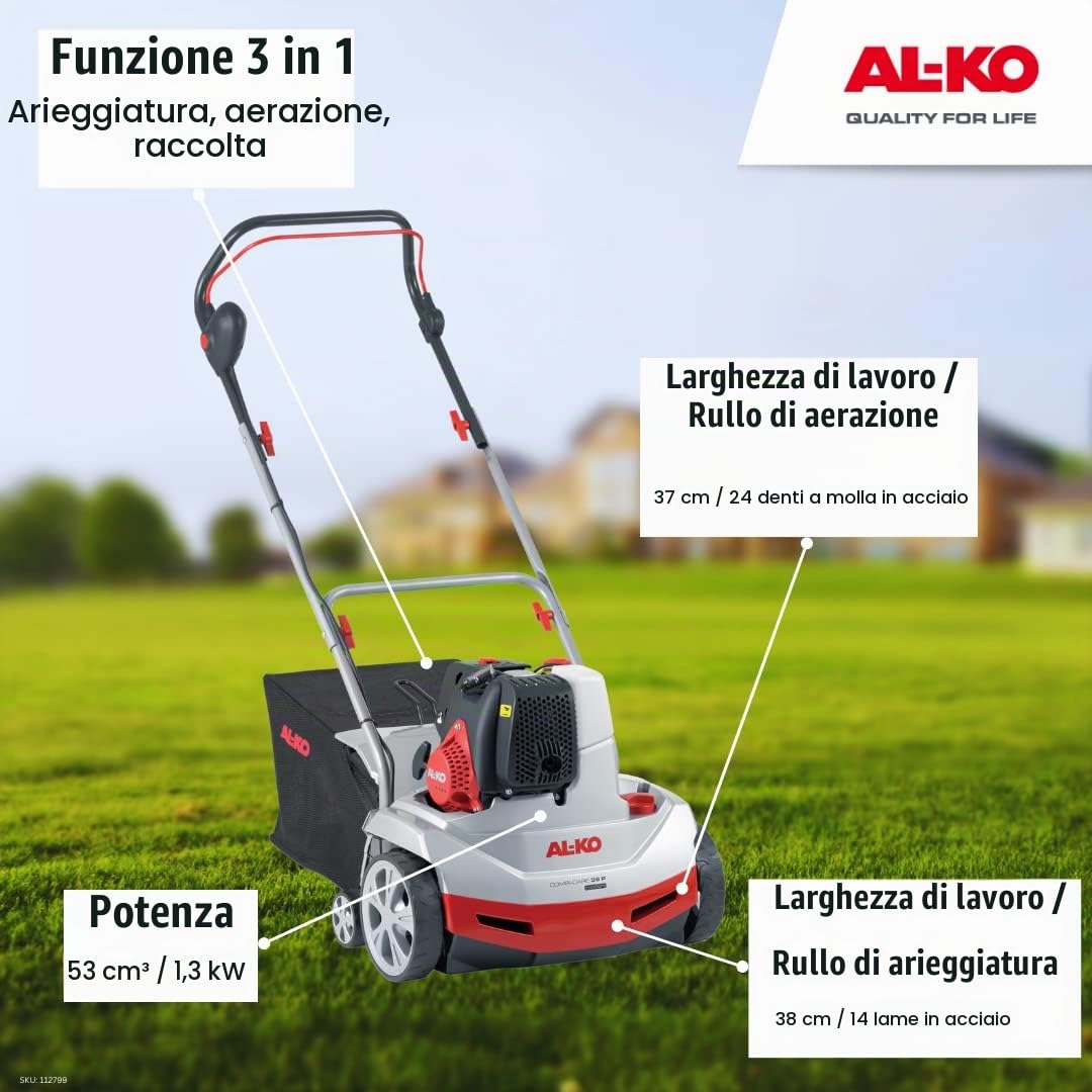 Arieggiatore a benzina AL-KO Combi Care 38 P Comfort, incl. cesto di raccolta