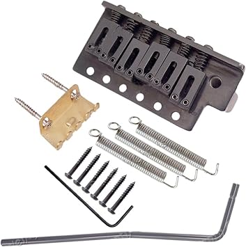 Bridge for Electric Guitar, Left Handed Electric Guitar Bridge Saddle Single Tremolo Bridge System Thick Bass Guitar Accessories Parts Color Bk