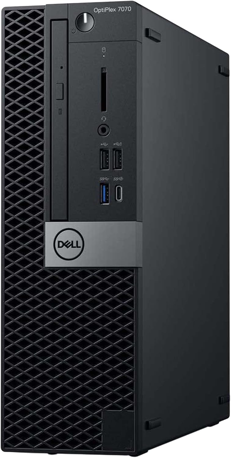 Dell OptiPlex 7070 SFF Ordinateur de Bureau, Intel Core i7-8700T, 16 Go de RAM, SSD de 512 Go, Wi-FI, Bluetooth, Clavier QWERTY américain, Windows 11 Pro (Reconditionné)