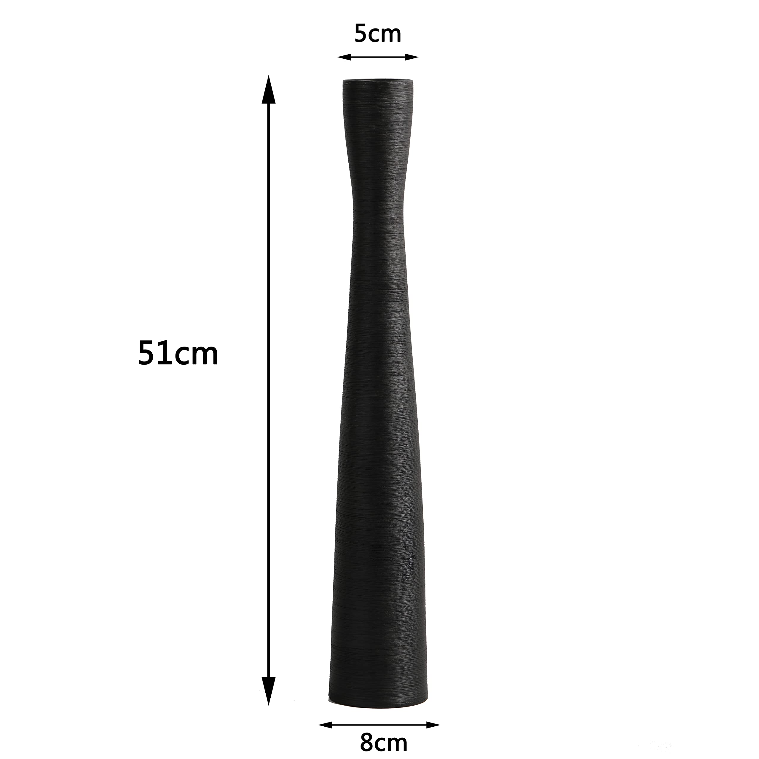 Cutfouwe grand vase noir en céramique Herbe de la pampa, branches décoratives et fleurs séchées - 50 cm - Vase pour décoration de maison, bureau et salon