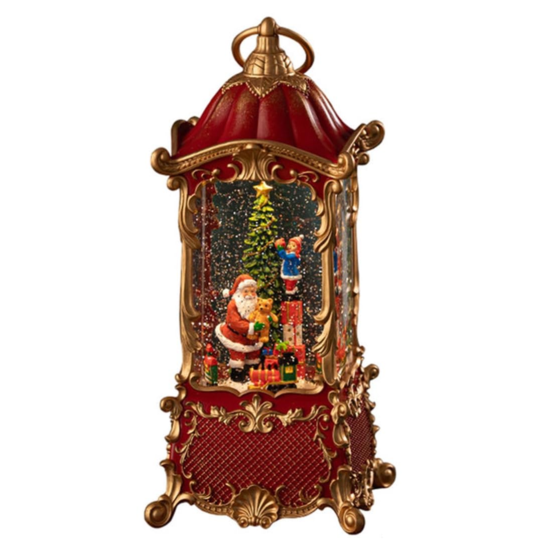 Hndhbfgrt Merry Music Box Play Melody Carousel Snow Globe Turntable Movement Decoration for Home Party Winter