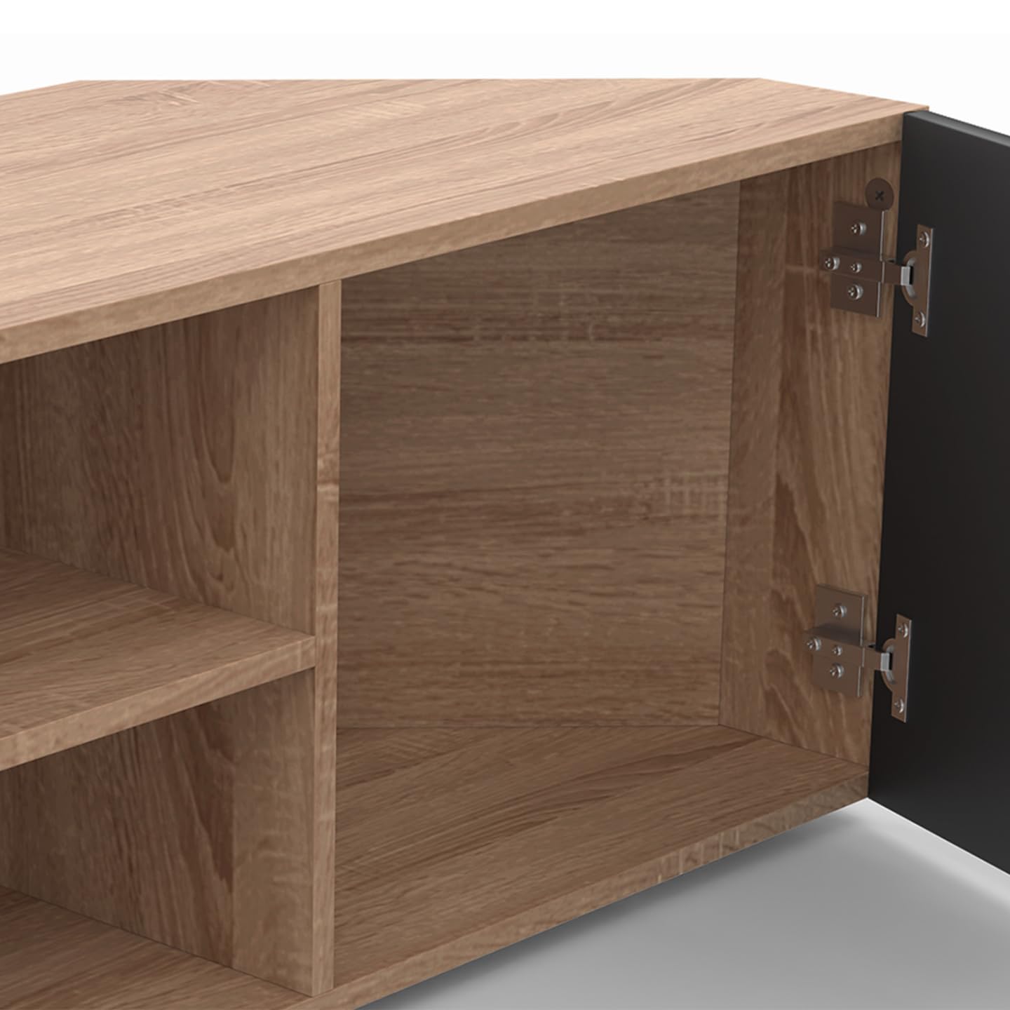 Lot 2 Consoles D'angle En Bois Hêtre - Étagères Murales Extensibles, Dimensions Variables, Neuf