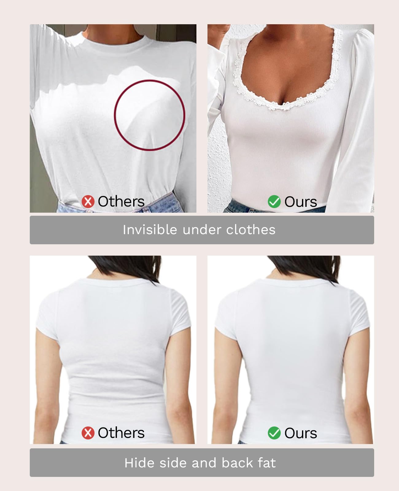 Brasier sin costuras para mujer, suavizante de espalda, cómodo, ligeramente acolchado, soporte con aros