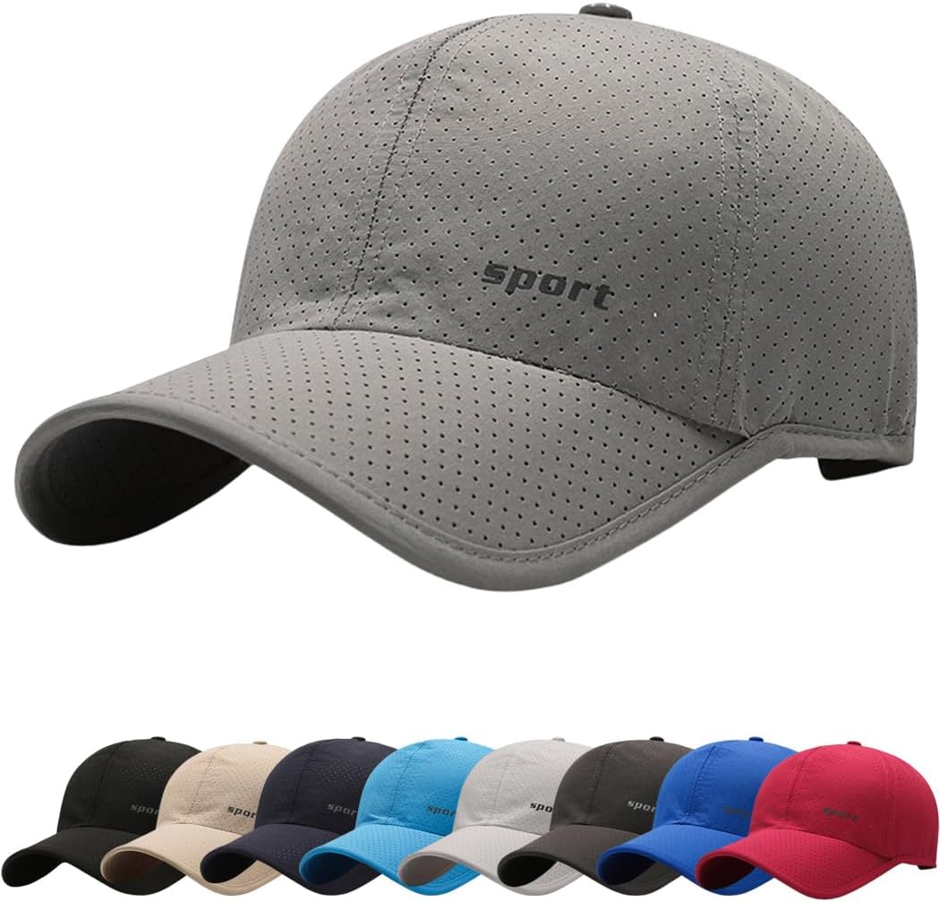 Gorra De Béisbol Para Hombre Transpirable Con Visera Y Banda Reflectante - Perforada, Secado Rápido, Ideal Para Deporte Y Exterior