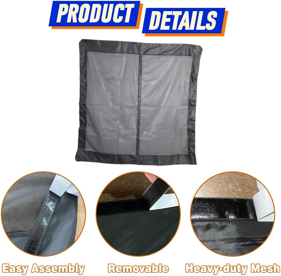 MACHSWON Trunk Sliding Tailgate Mesh Screen, Car Trunk Tailgate Net Curtain, Compatible with Ford Transit Rear or Sliding Doors, 65 Inch x 63 Inch, 1PC