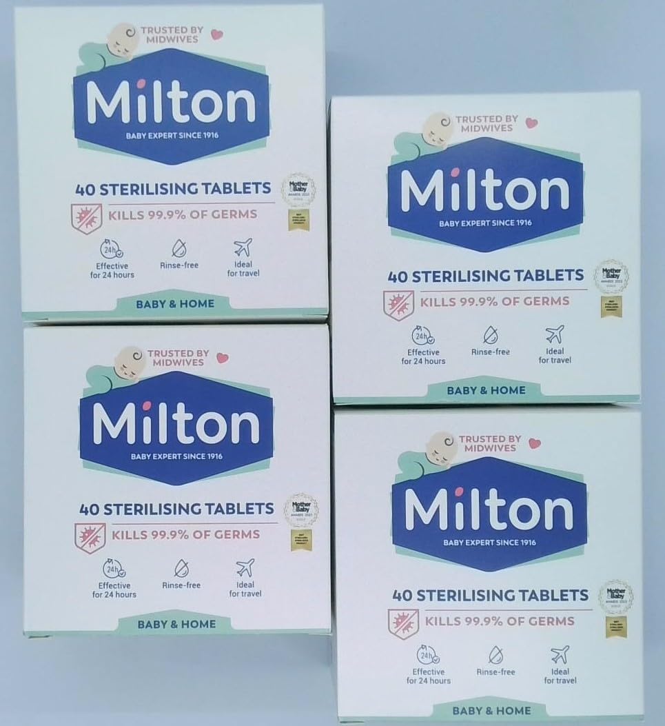 | Simpli Amara | 160 x Milton Sterilising Tablets - Milton Cold Water Steriliser Tablets - 24 Hr Effective Milton Tablets for Bottles & Feed Equipments - Rinse-Free Milton Steriliser Tablets