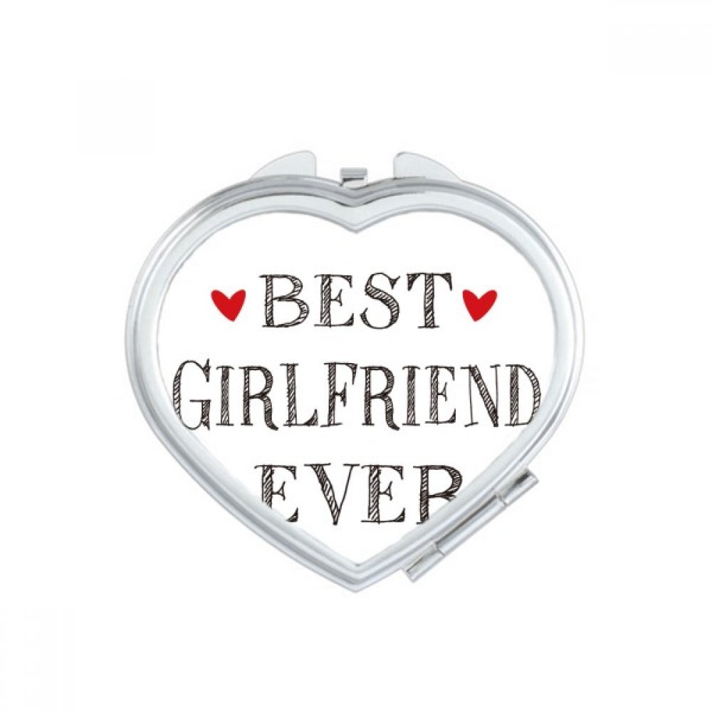Miroir portable de poche pour maquillage avec motif coeur et citation amitié