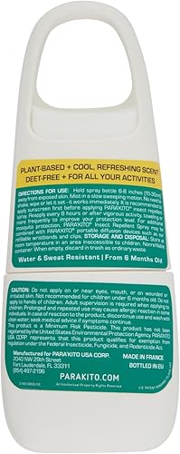 Miniatura 6 de PARAKITO - Paquete de aerosol para mosquitos, insectos e insectos, incluye aerosol, pulsera blanca y 4 recambios, sin DEET, aceites esenciales de