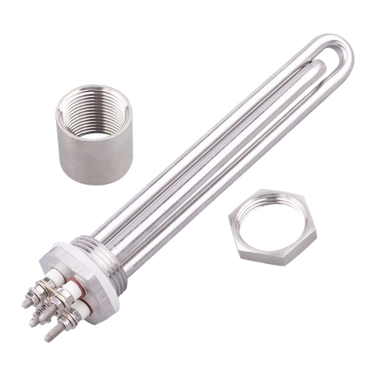 12V Heizelement Immersion Wasser 1 Zoll BSP DN25 100W 200W 300W 400W 600W Elektrische Solar Rohr Heizung Waschmaschine Ersatzteile(With locknut,12V 600w)