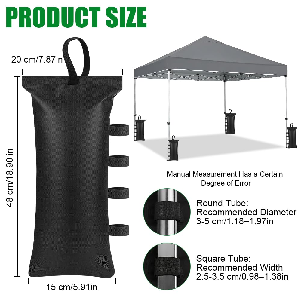 Heavy Duty Sandbag, Gazebo Weights Sand Bags, Weight Bags Photo Studio Saddlebag with Handles, Design for Photography Stand Light Stand Tripod, Outdoor Patio, Sports 4pcs - 2