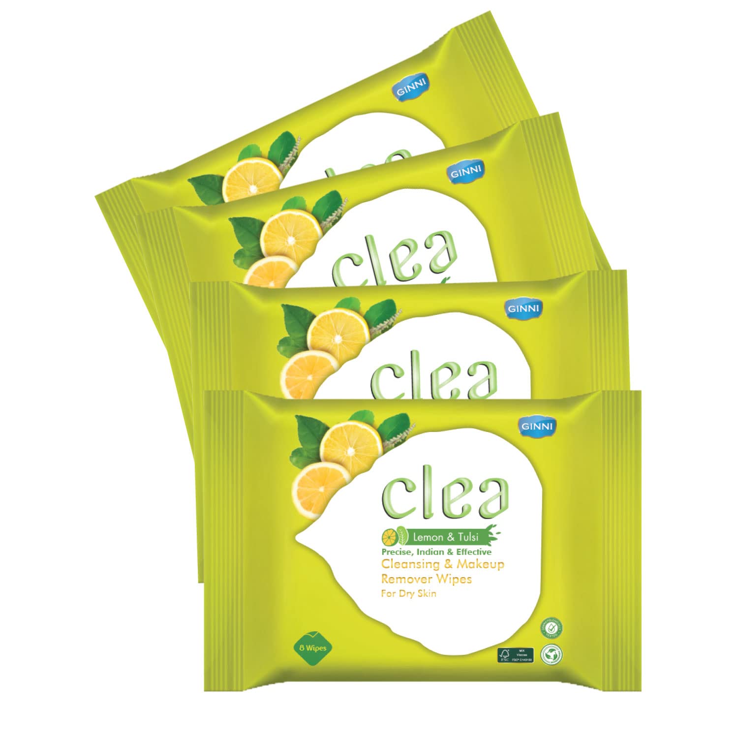 Lemon & Tulsi Cleansing Makeup Remover Wet Wipes for Oily Skin - Removes Excess Oil, Moisturizes, Prevents Acne, Hydrates Skin - Pack of 4 (8 Wipes Each, Wipe Size :- 150mm x 140mm)-image-24