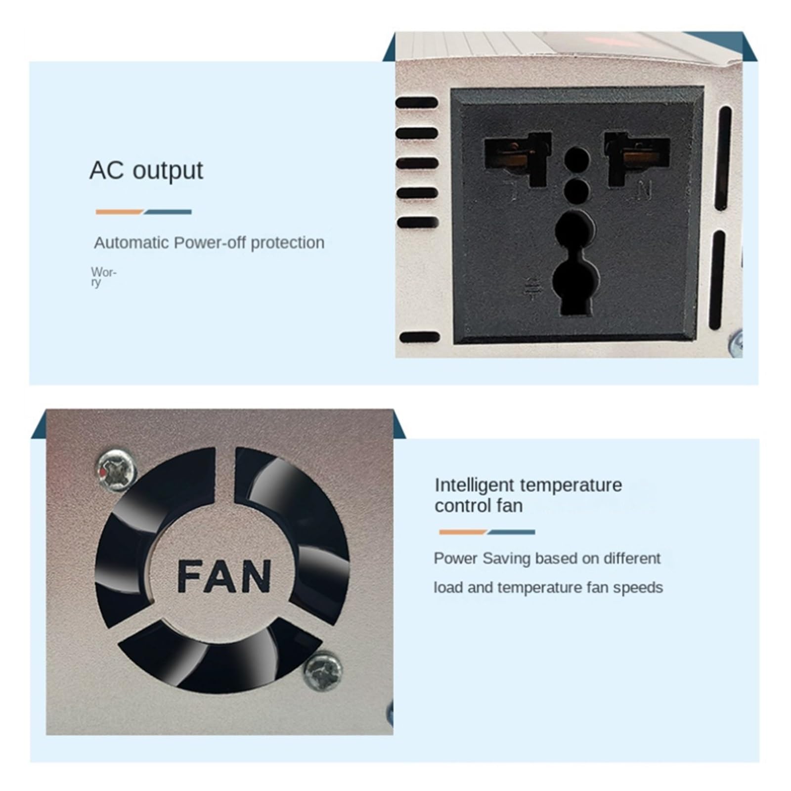 Falownik solarny 12 V 220 V, 500 W, 1000 W, 1500 W, 2000 W, przenośny transformator napięcia, ładowarka samochodowa, konwerter samochodowy (1000 W, 12 V)