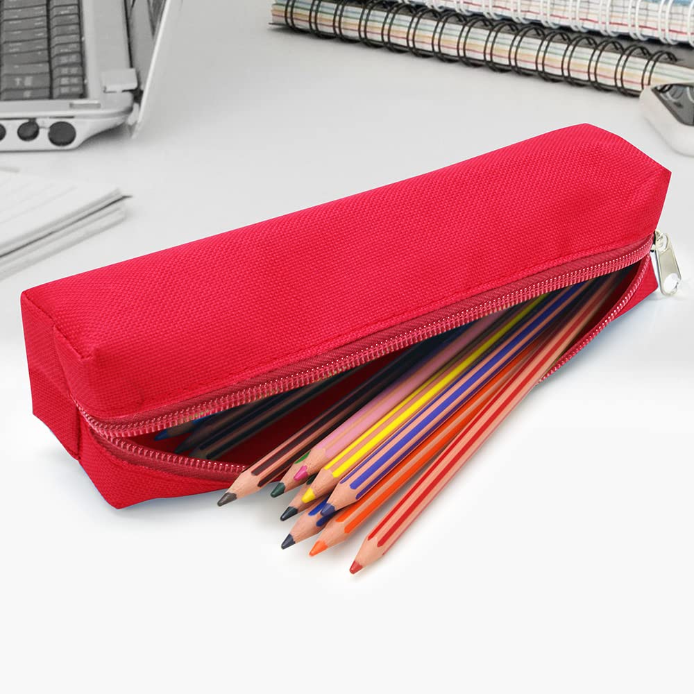 WAYTEX Multi-Purpose Small Rectangular Pencil Case 21 x 4 x 4 cm Soft Textile, Red, School Pencil case - Image 4