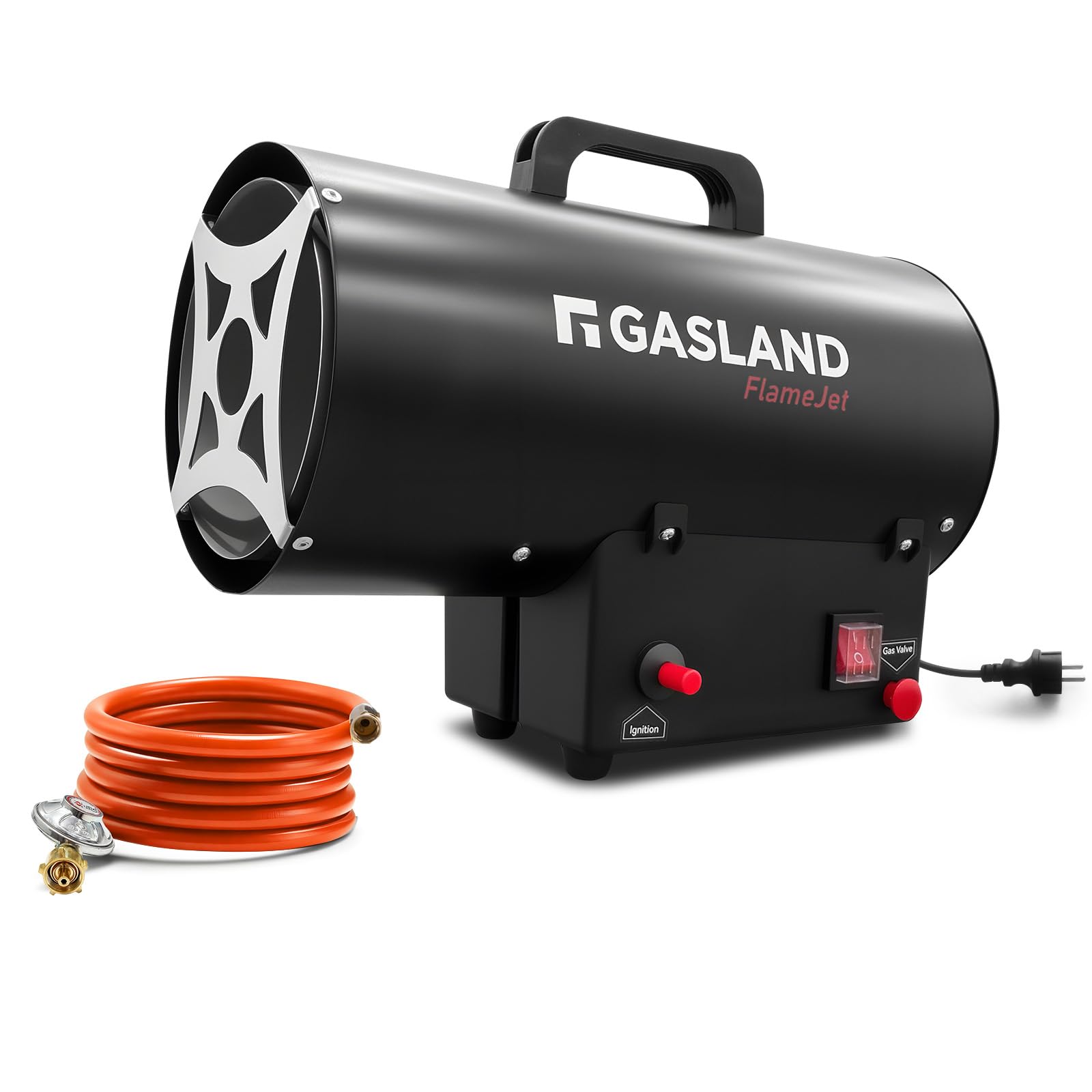 GASLAND FlameJet FH15FBDE 15 kW Gasheizgerät mit 700 mbar Druckreduzierventil, Konvektionsheizung, Turbogebläse, Überhitzungsschutz