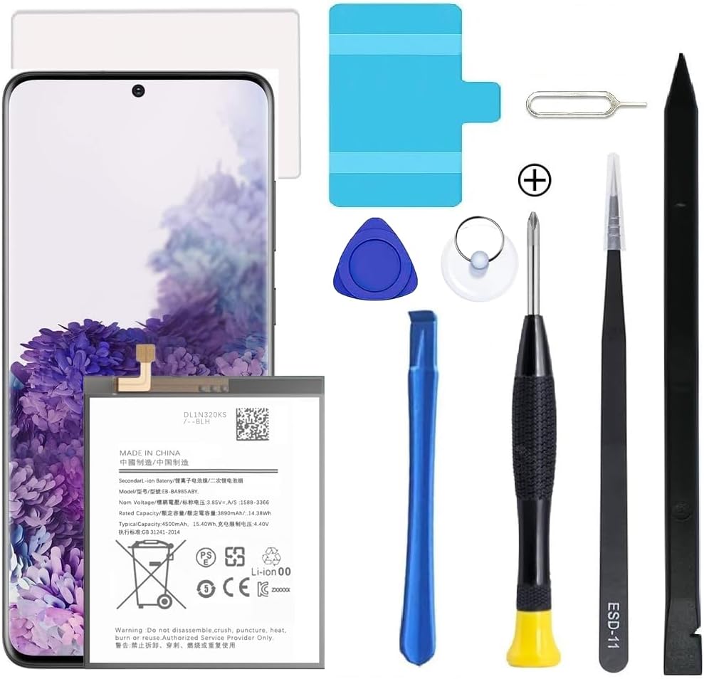 Upgraded Battery for Galaxy S20, Battery Replacement for Samsung Galaxy S20 SM-G980 SM-G980F with Professional Repair Tool Kits