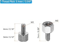 Vista 2 de PATIKIL M2x3mm+0.157 in Macho-Hembra Hex Standoff, paquete de 25 tornillos de separación de PCB de acero inoxidable para placas base, cajas