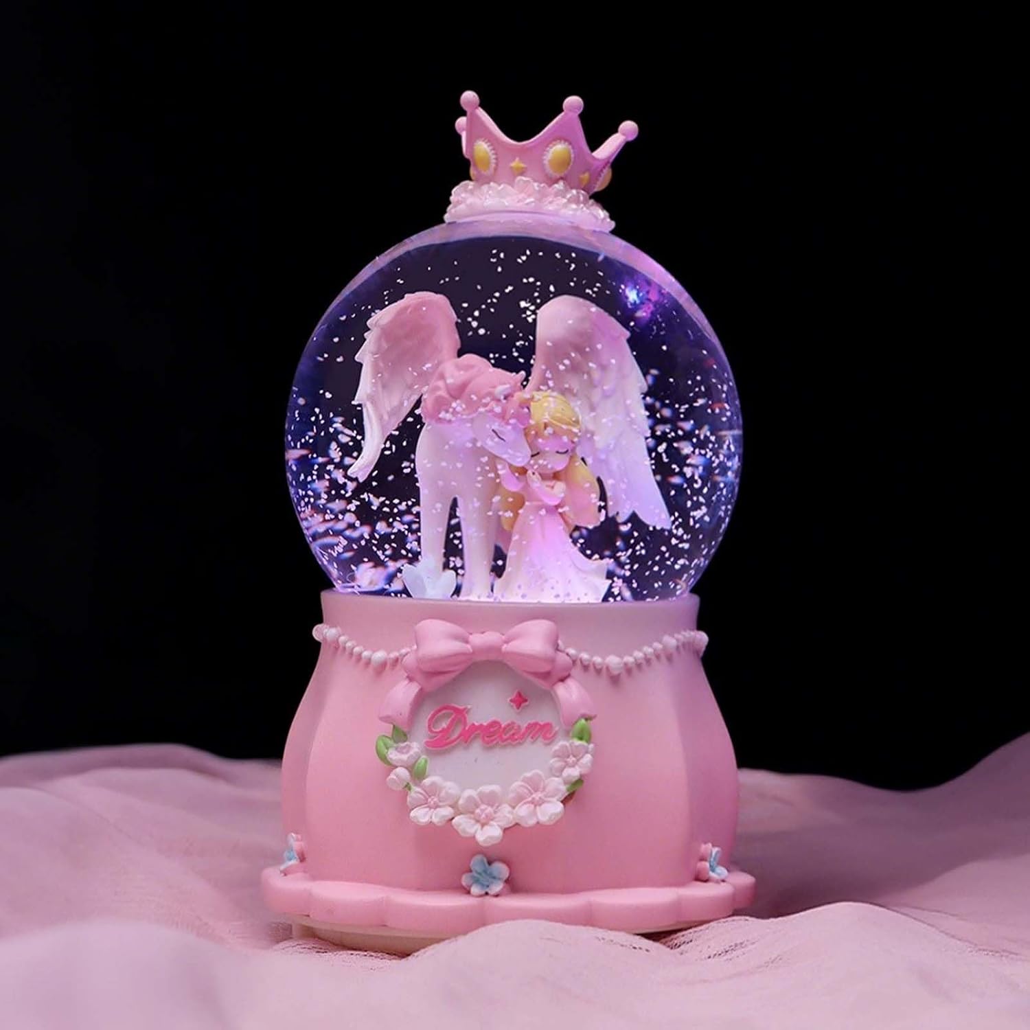 You're My Princess Snowflake Glass Globe, Unicorn Princess Snow Globe with Music, Snow Globe Gift for Girls Daughters Ladies Girlfriends, Automatic Snow Drift (4 * 6.3inch) (Purple)