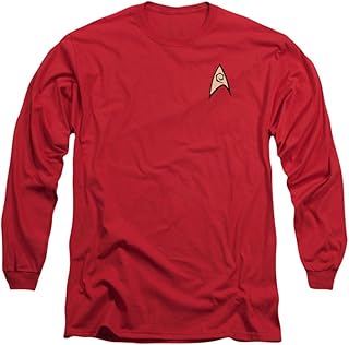 Trevco Star Trek-Engineering Uniform - Long Sleeve Adult 18-1 Tee - Red44; Extra Large