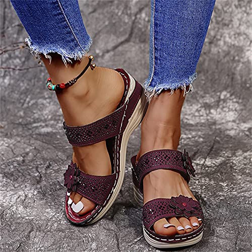 Eduavar Womens Sandals With Arch Support Wide Width Women's Platform Sandals Wedge Ankle Strap Open Toe Sandals #TOP2