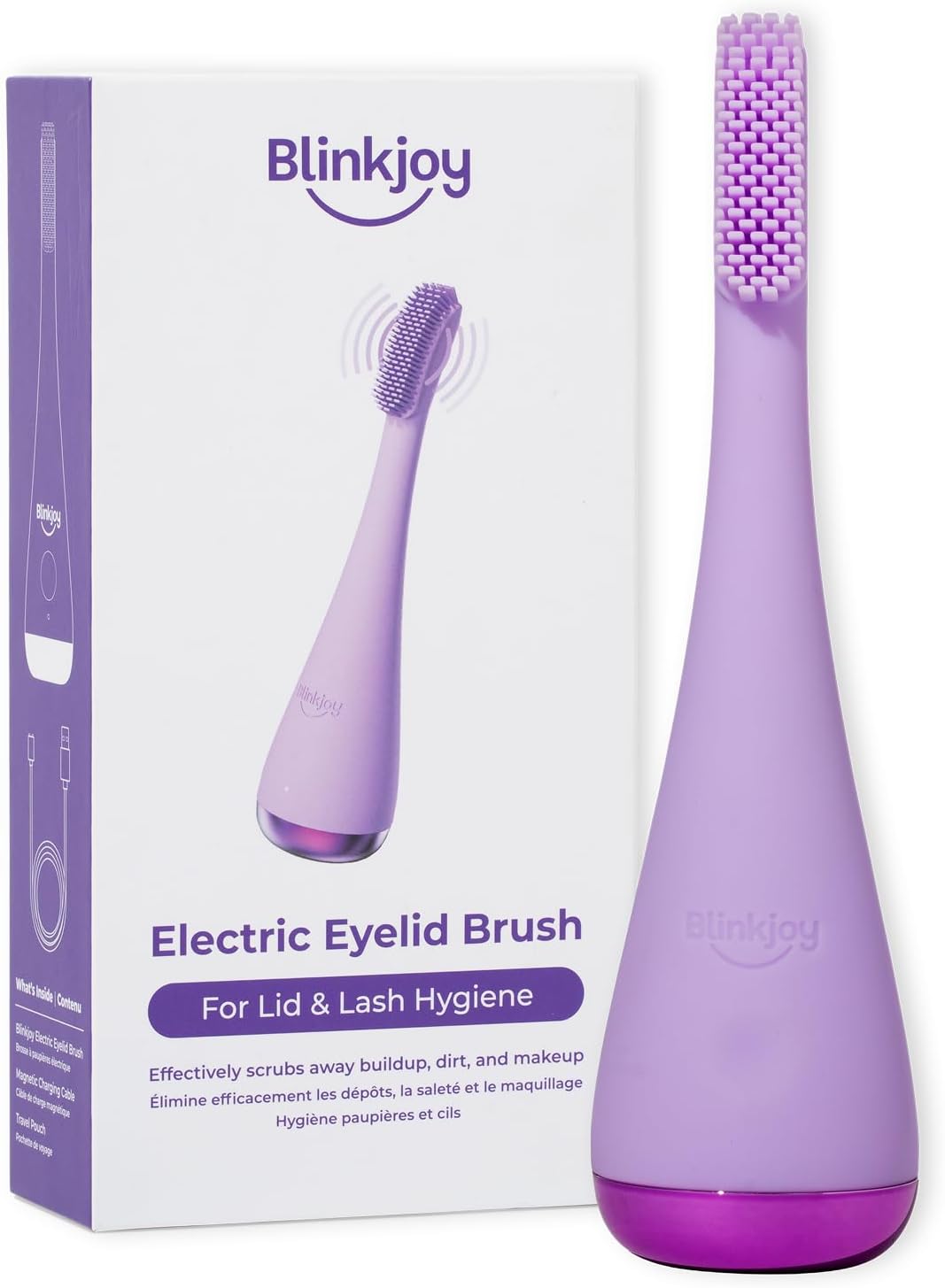 Electric Eyelid Brush – Optometrist Approved Lid Hygiene Tool for Demodex, Blepharitis & Dry Eyes – Gently Removes Dirt, Oil & Makeup to Support Healthy Lid Hygiene (Purple)