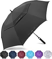 ZOMAKE Windproof Golf Umbrella: Extra Large Double Canopy, Heavy Duty for Rain, Wind & Golf Carts (51-72 Inch)