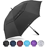 ZOMAKE Golf Umbrella Windproof, Extra Large Oversized Heavy Duty Double Canopy for Rain, Sports Games & Push Cart(51inch,Black)