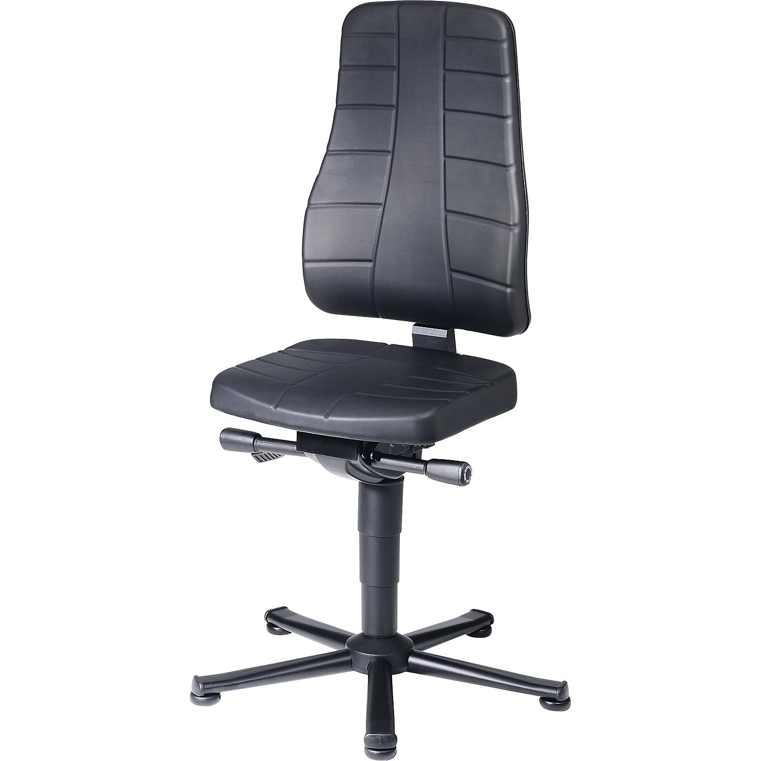 bimos | Sedia girevole da lavoro All-in-One | con piedini | PU espanso | nero