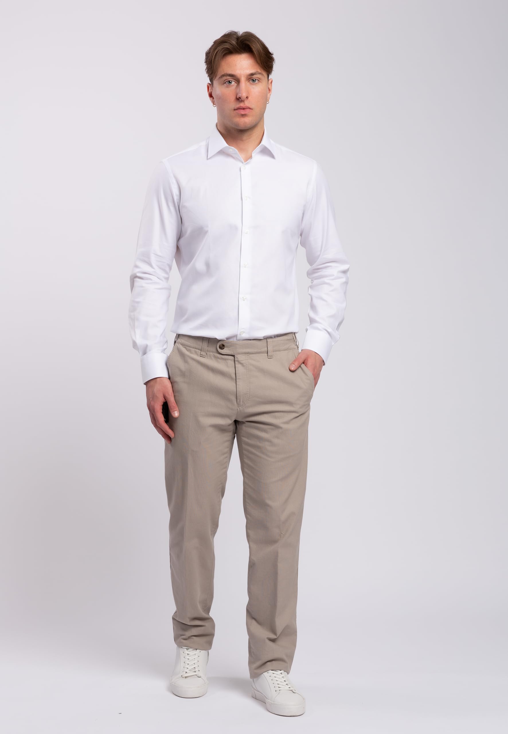 Ingram Camicia Uomo Manica Lunga vestibilità Regular 100% Cotone Oxford 3H369
