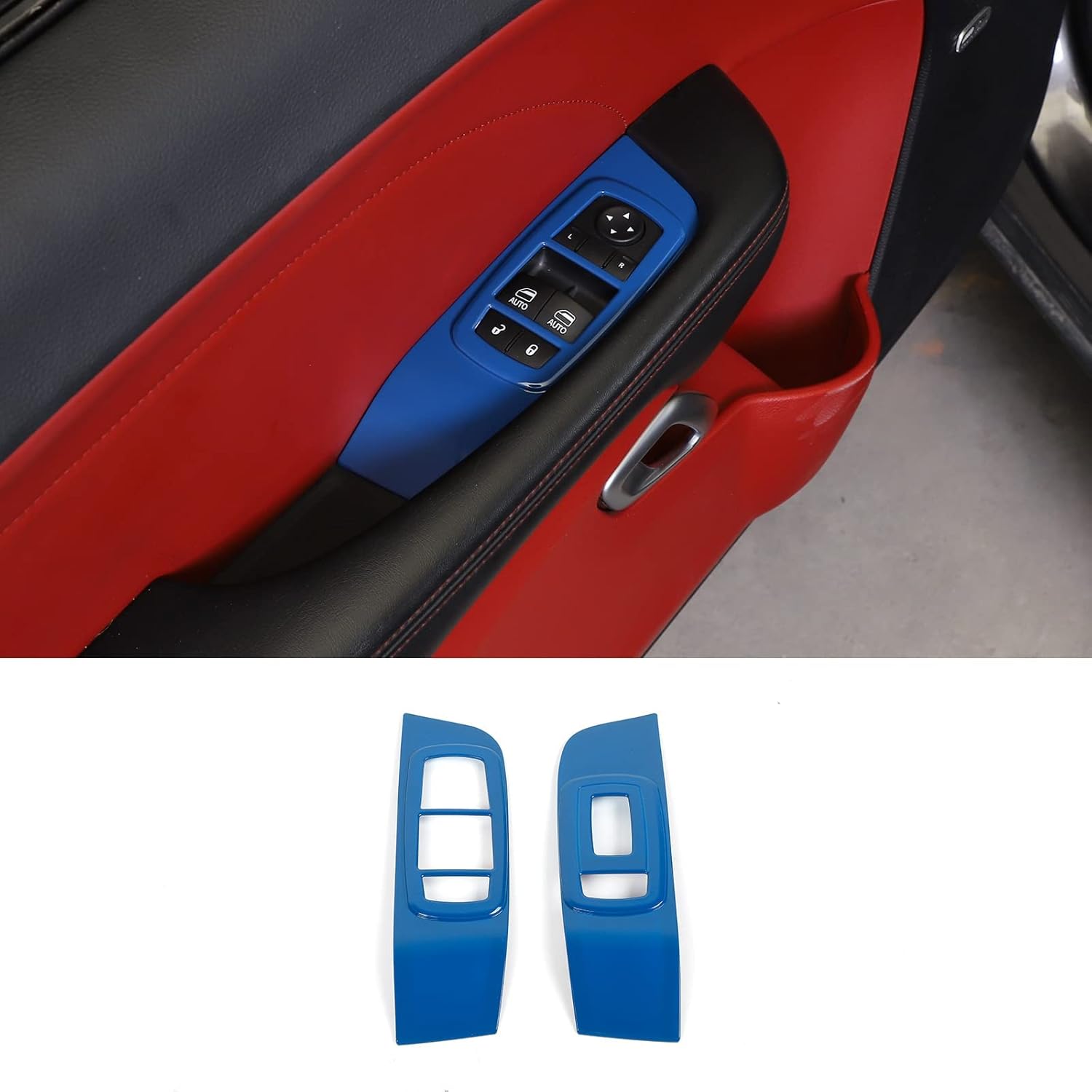 Voodonala for Dodge Challenger 2015-2023 Window Lift Panel Cover Trim Accessories for Dodge Challenger 2015-2023(2pcs/Set,Blue)
