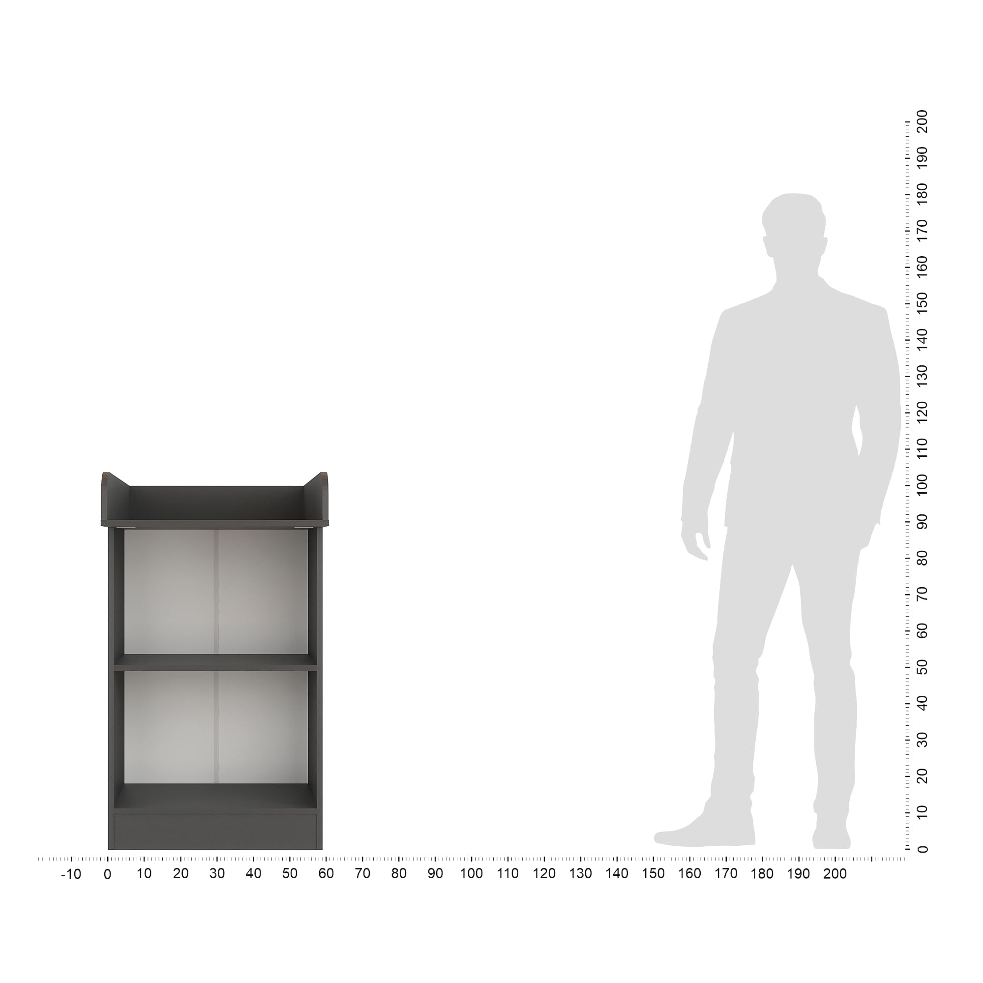 KOMTO Table à Langer Bébé Anthracite - Meuble Change compact avec plan amovible, Commode bébé avec rangement ouvert | Lulliblox M1 60,4 x 104,8 x 80,4 cm