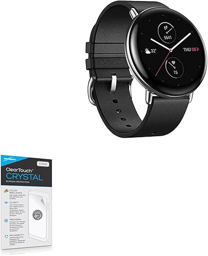 BoxWave Protector de pantalla compatible con Amazfit Zepp E Circle (1.28 pulgadas), ClearTouch Crystal (paquete de 2), película HD, protege de