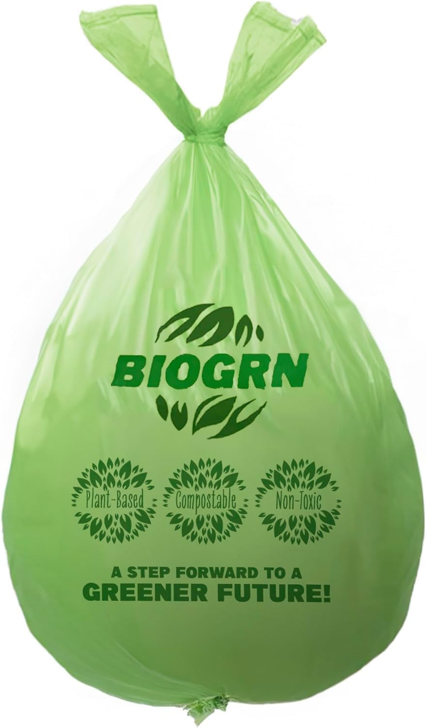 3 Gallon Compostable Trash Bags Food Waste Bags with Handles, 0.67 Mil, 11.36 L, 80 Count, Small Kitchen Food Scrap Waste Bag, ASTM D6400, US BPI and OK Compost Home Certified