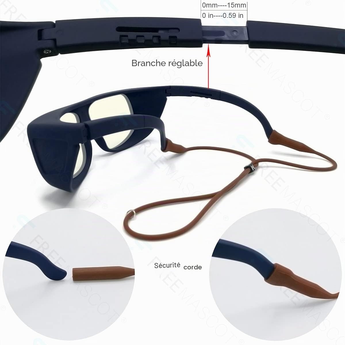 FREEMASCOT Lunettes de sécurité laser CO2 OD 6+ 9000 nm-11000 nm longueur d'onde pour lunettes de sécurité laser CO2 10600 nm